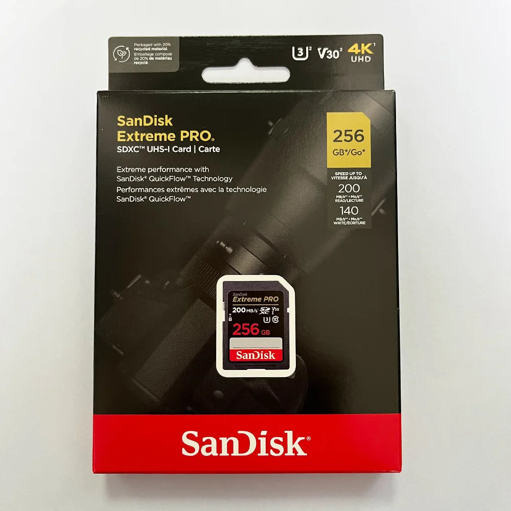 SanDisk Extreme SD Card 4K UHD 32GB–256GB C10 U3 V30 SD Memory Card PRIMED