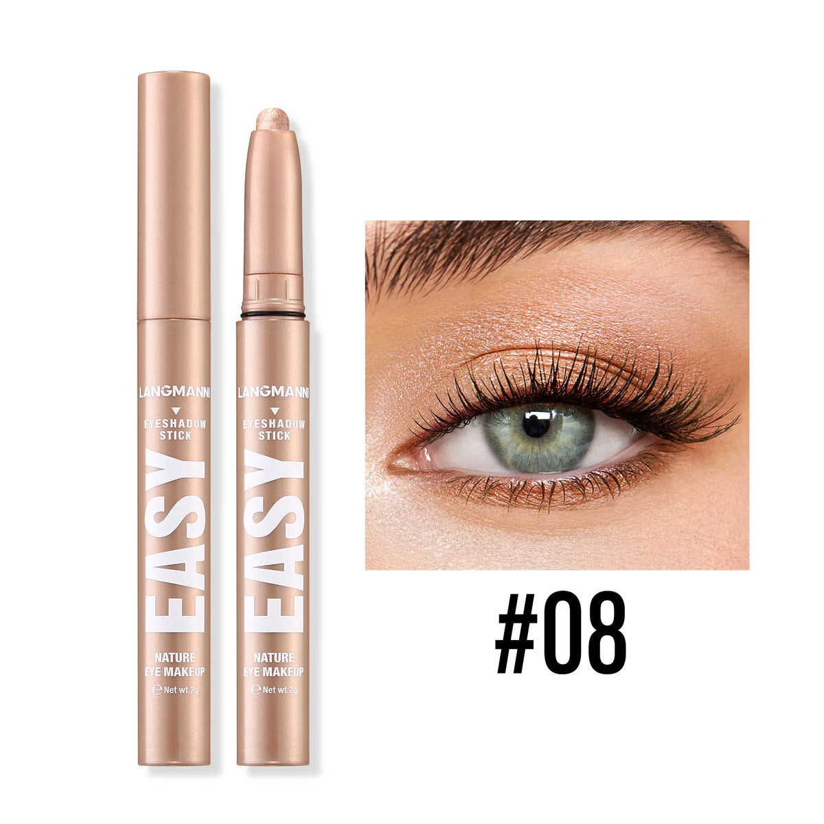 Smoky Rose Purple Eyeshadow Stick – Glitter Shimmer & Matte
