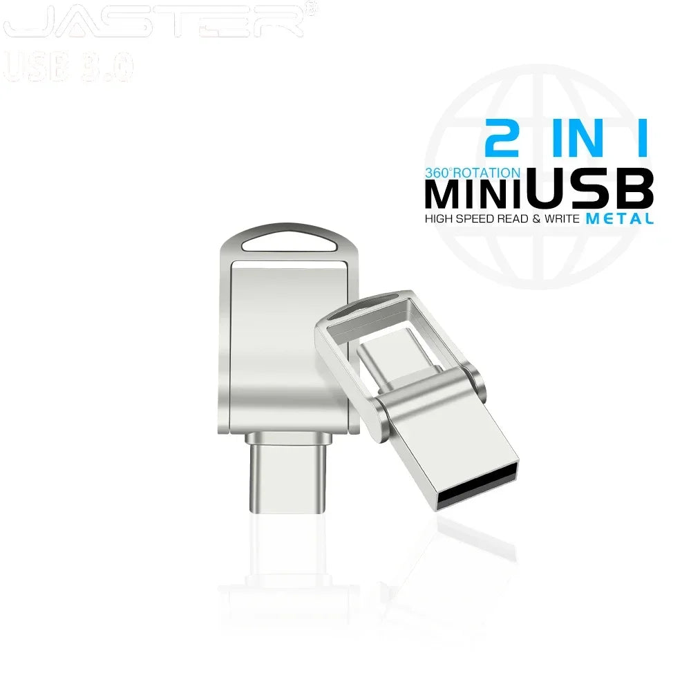 JASTER USB 3.0 Type-C OTG Flash Drive 4GB–64GB Mini Pen Drive USB Flash Drive PRIMED