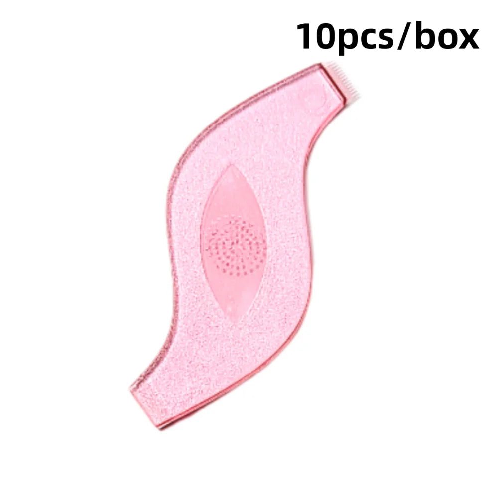 10-Pack S-Shape Eyelash Brushes – Lash Extension Comb Tool Eyelash Extension Tool PRIMED Translucent pink