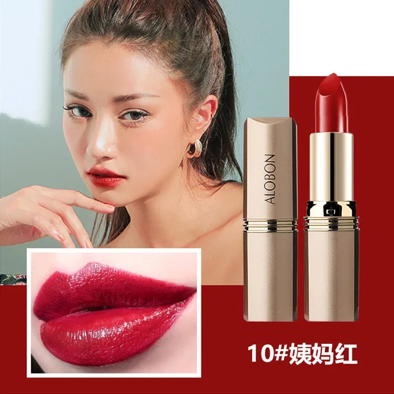 10-Color Matte Velvet Lipstick – Waterproof 24H Long-Lasting