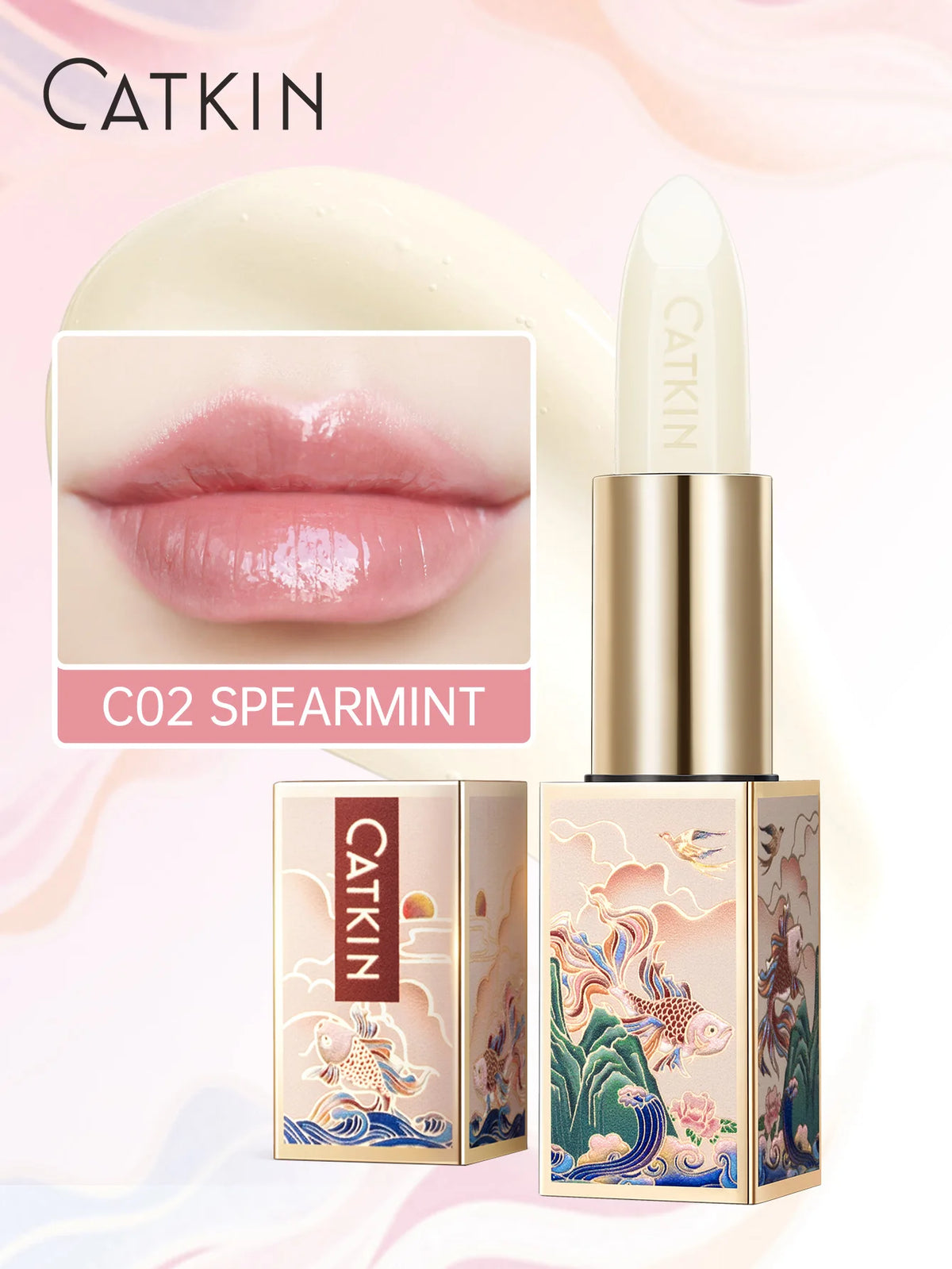 CATKIN Colored Lip Balm – Moisturizing & pH-Activated Glow Colored Lip Balm PRIMED C02 Spearmint
