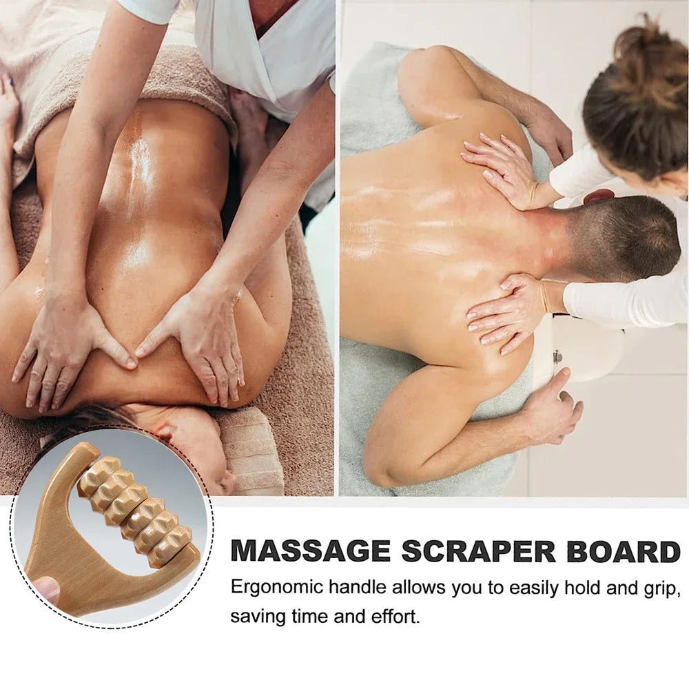 Wooden Massage Roller – Neck, Back & Full Body Massager