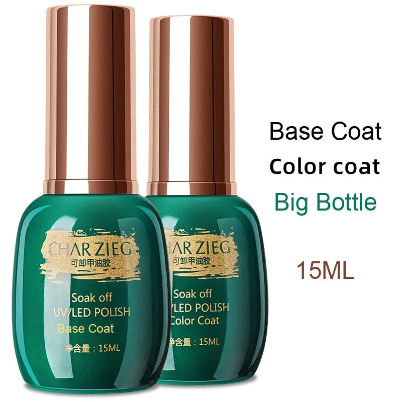 15ml No-Wipe UV Gel Top & Base Coat – Soak-Off Nail Polish
