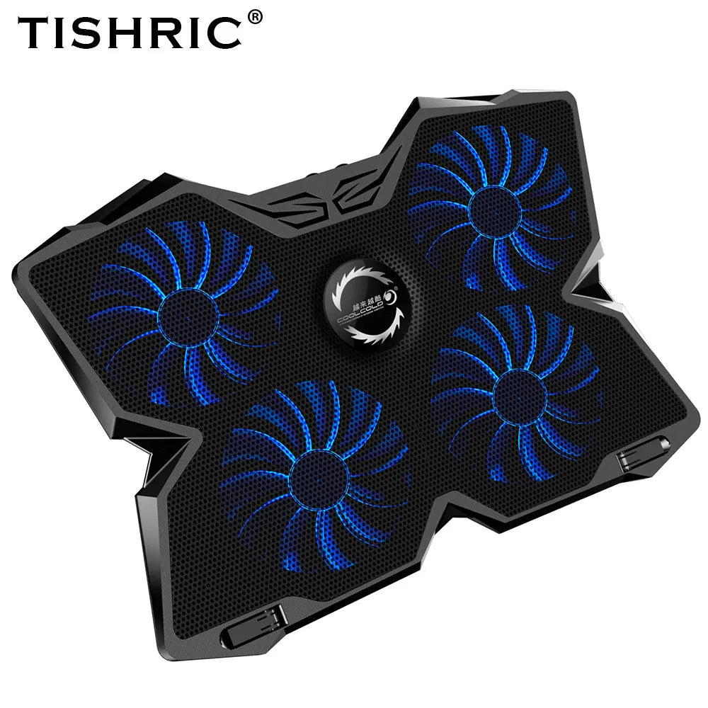 TISHRIC Laptop Cooling Pad – 4 Quiet Fans & USB Ports Laptop Cooling Pad PRIMED black China Mainland