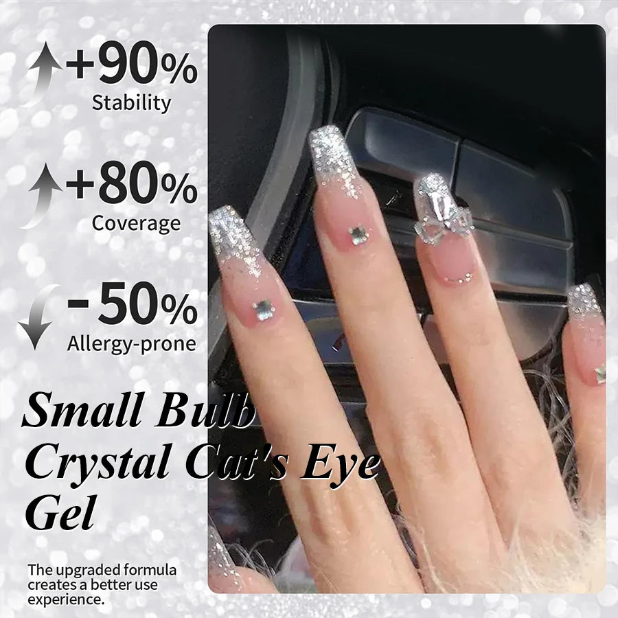 Cat Eye Magnetic Gel Nail Polish 10ml – Silver Glitter UV