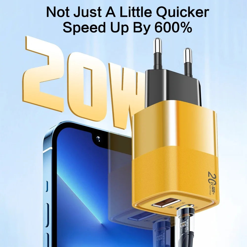 PD 20W USB-C Wall Charger Quick Charge 3.0 EU/US Plug USB-C Wall Charger PRIMED