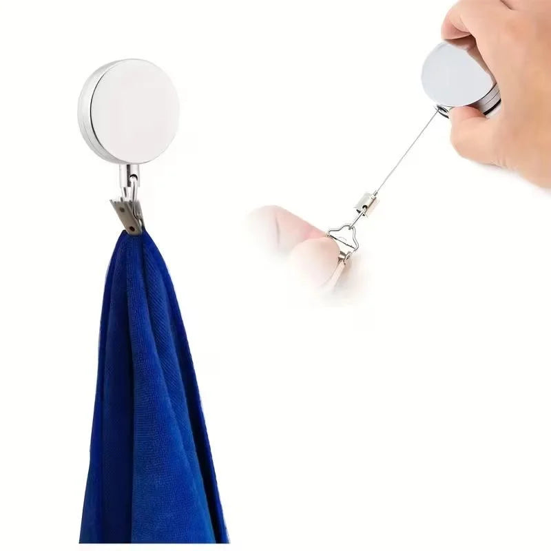 Retractable Towel Rack – No-Drill Self-Adhesive Wall Mount