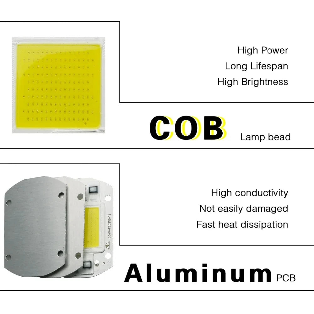 COB LED Chip 20W 30W 50W Smart IC No Driver 110V 220V Module COB LED Module PRIMED