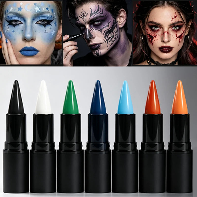 Halloween Face & Body Paint Stick – Waterproof Cosplay Lipstick Face & Body Paint PRIMED