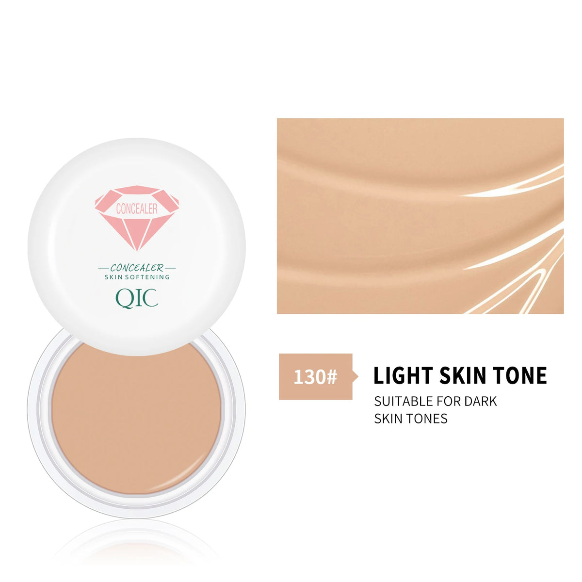 QIC High Coverage Waterproof Concealer Cream | All Skin Types