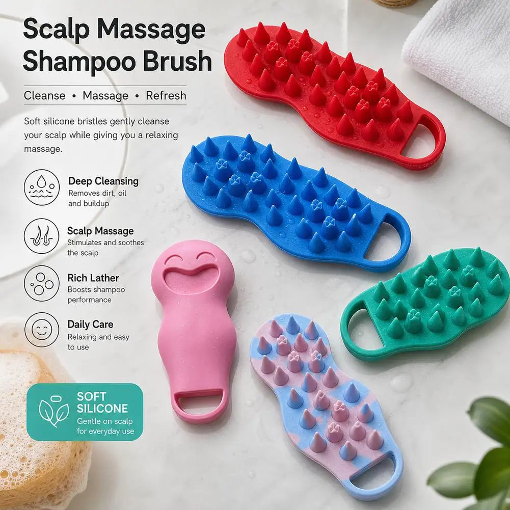Soft Silicone Scalp Massage Brush – Anti-Slip Shower Comb Scalp Massage Brush PRIMED