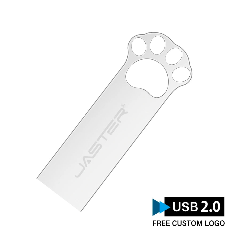 Cat's Paw Metal USB Flash Drive 128GB – Free Custom Logo USB Flash Drive PRIMED