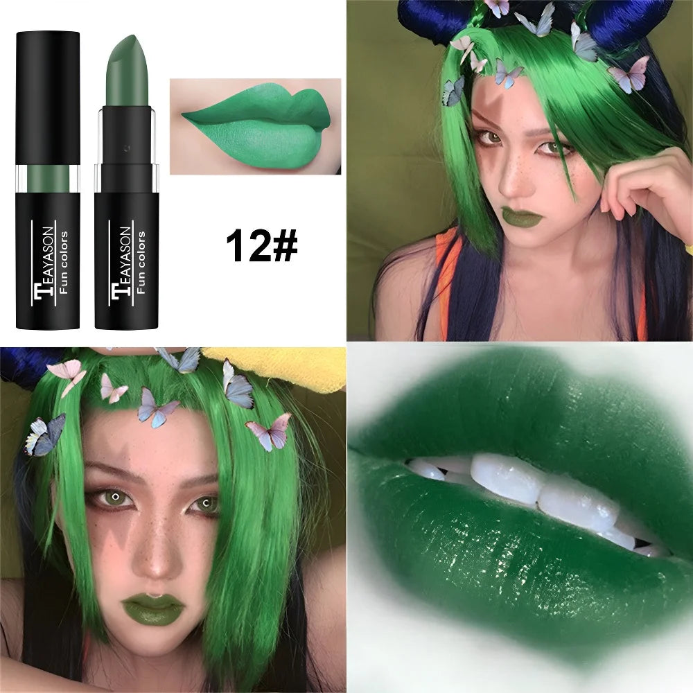 12-Color Dark Matte Lipstick – Long-Lasting Non-Transfer Matte Lipstick PRIMED