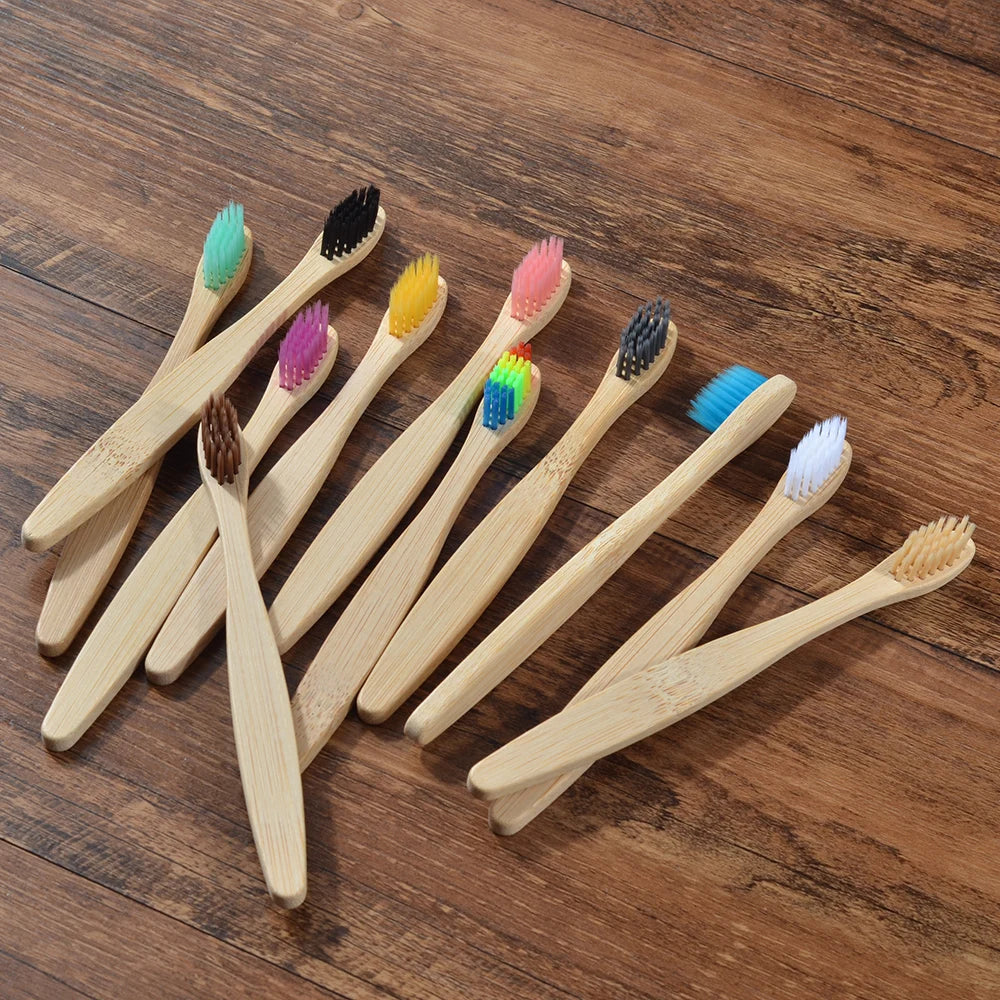 10-Pack Bamboo Toothbrush – BPA Free Soft Charcoal Bristles