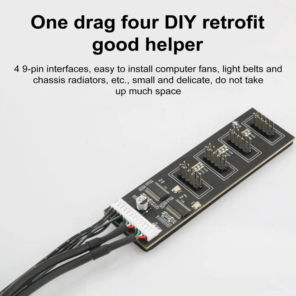 USB 2.0 Header Splitter 1-to-4 9-Pin Hub with SATA Power USB Header Splitter PRIMED