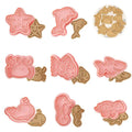 8-Piece 3D Cookie Stamp Molds – Ocean & Christmas Designs Cookie Stamp Molds PRIMED 8PCS Marine animals