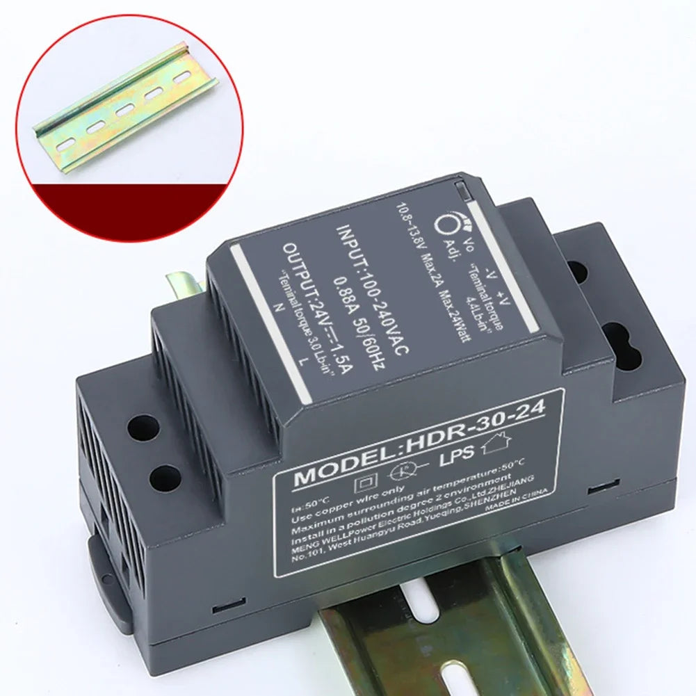 HDR-30-24 DIN Rail 30W Switching Power Supply 24VDC 1.5A DIN Rail Power Supply PRIMED