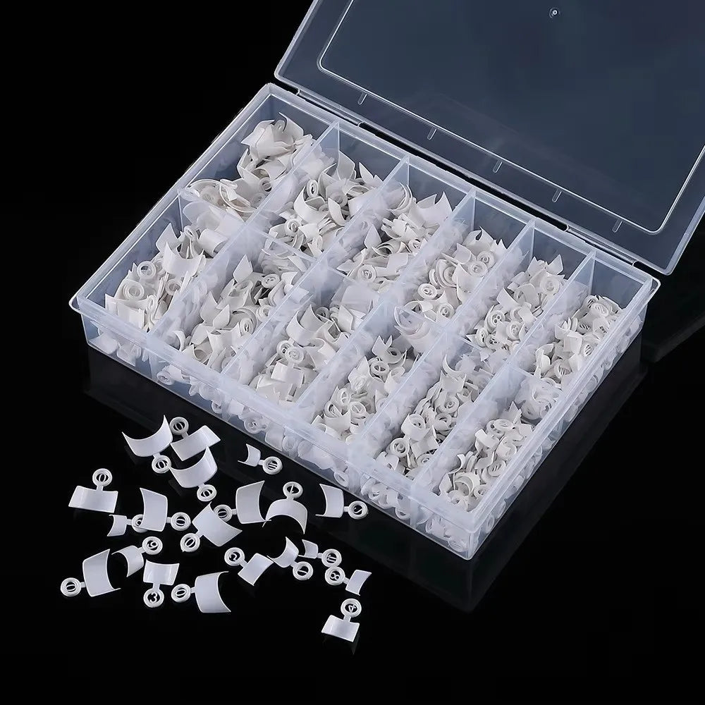 600 Pcs Short Square Press-On Nail Tips – Clear & Natural French