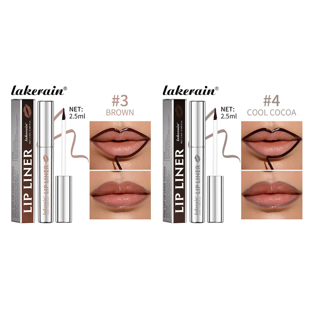 Peel Off Matte Lip Liner Pencil – Waterproof & Long Lasting Lip Liner Pencil PRIMED 03 Add 04-2Pc