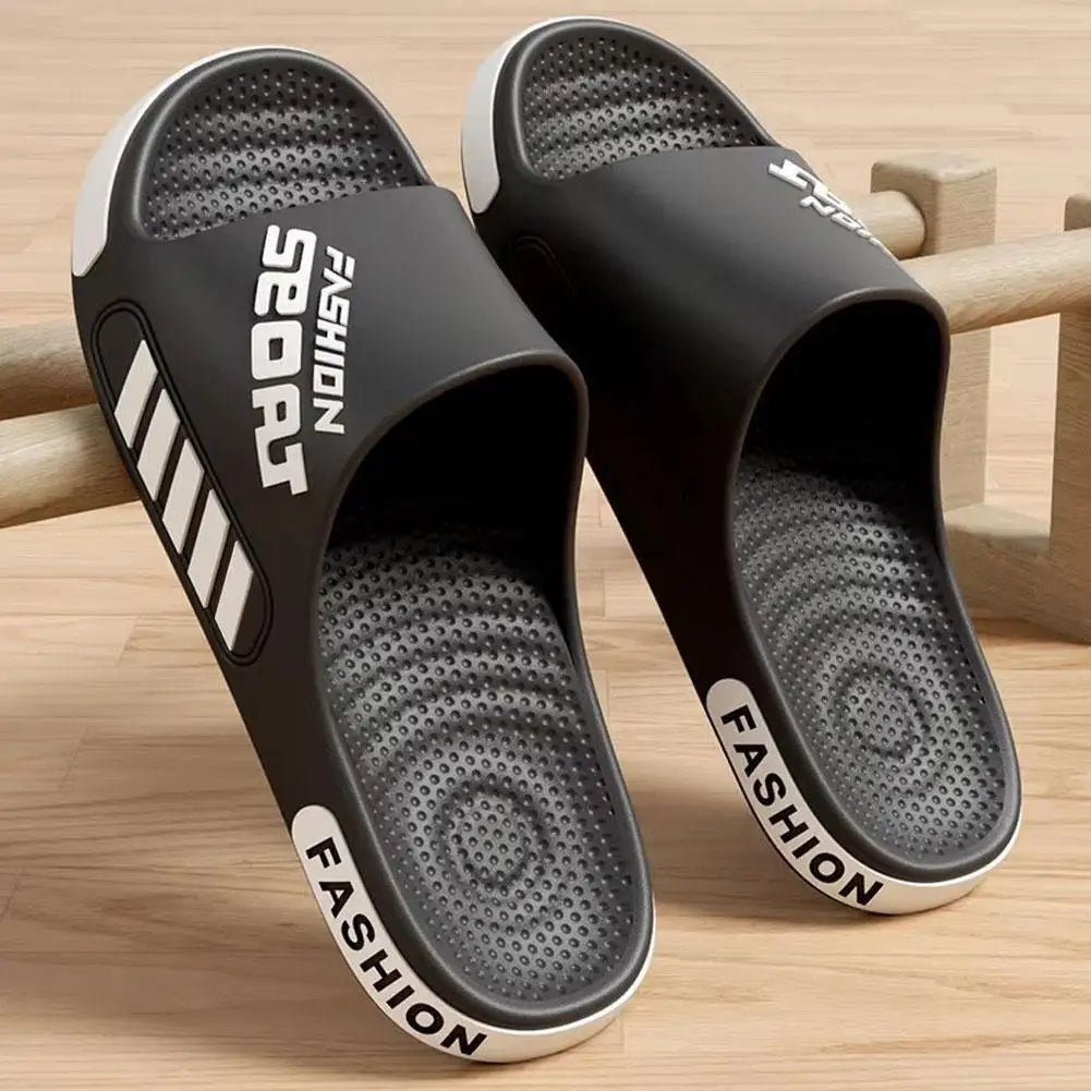 Men's Wide Fit EVA Slide Sandals – Anti-Slip Beach Slippers