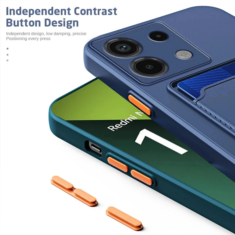 Liquid Silicone Wallet Case Xiaomi Redmi Note 14 15 Card Holder Silicone Wallet Case PRIMED