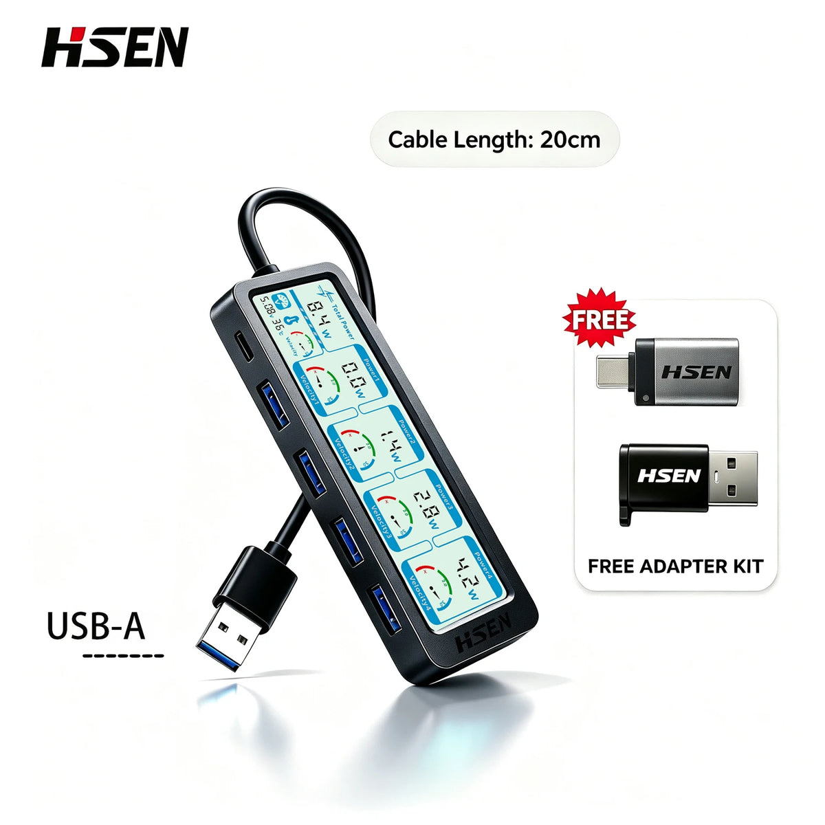 USB 3.0 Hub 4-Port USB-A Smart Display Slim – MacBook & PC