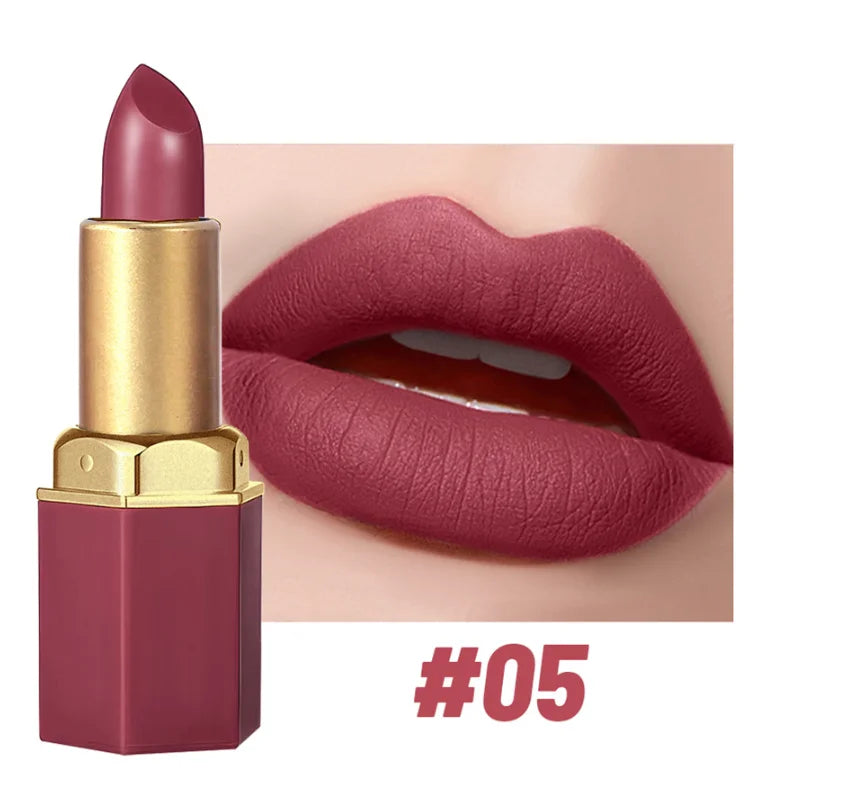 SAM SUGAR Gold Bar Lipstick – 6 Colors Pearlescent Glitter