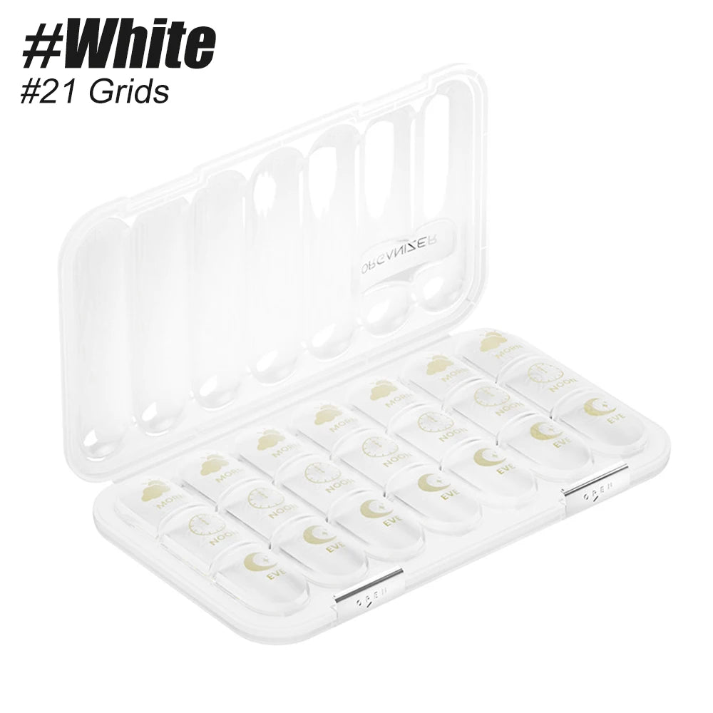 Weekly Pill Organizer 3-4x Daily | Moisture-Proof Travel Pill Box
