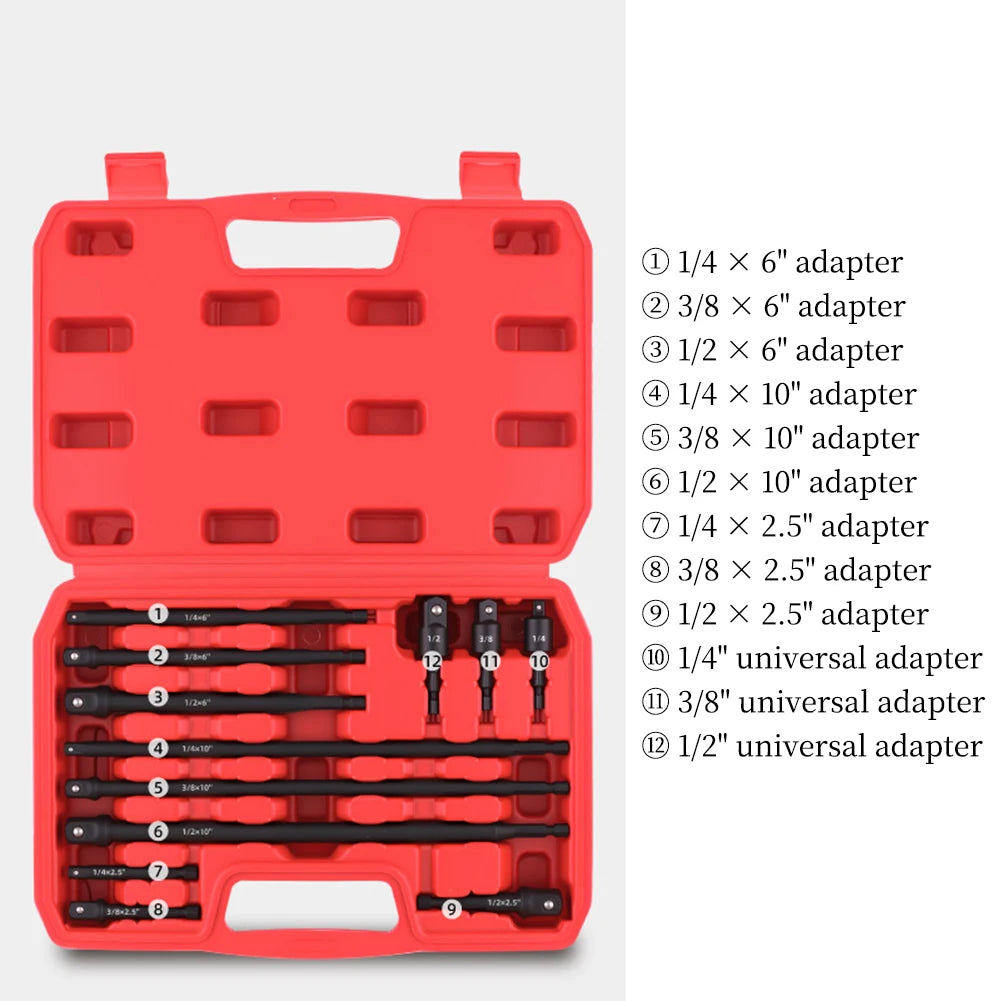 Quick Change Hex Shank Drill Chuck Adapter & Extension Bar Set