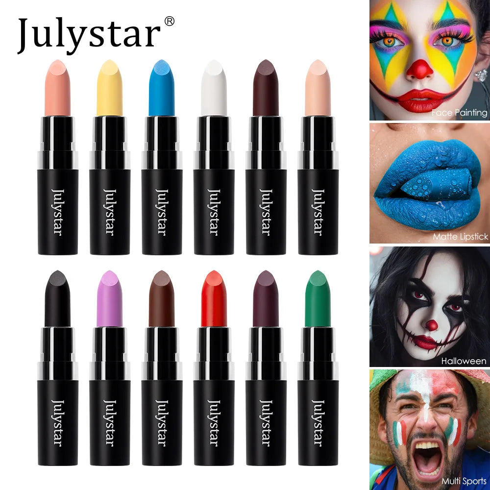 Julystar 12 Colors Matte Lipstick – Waterproof Bold Shades Matte Lipstick PRIMED
