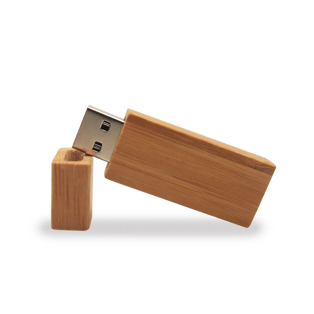 Wooden USB Flash Drive 8GB | Custom Logo Bamboo Walnut Gift Wooden USB Flash Drive PRIMED 64 GB Brown bamboo