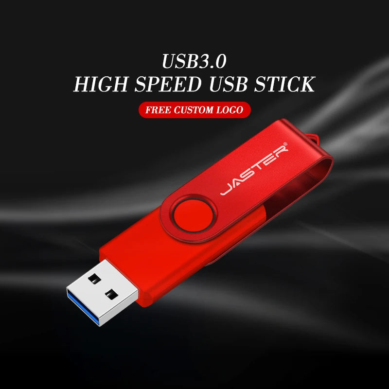 JASTER USB 3.0 Flash Drive 4GB–128GB Rotatable Pen Drive USB Flash Drive PRIMED