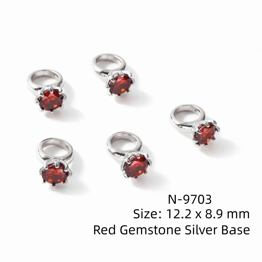 3D Zircon Nail Art Rhinestones – Diamond Manicure Charms 5pc Nail Art Rhinestones PRIMED Silver 3
