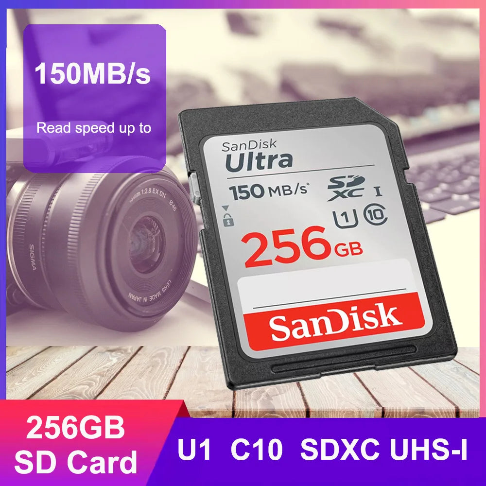 SanDisk Extreme SD Card 4K UHD 32GB–256GB C10 U3 V30 SD Memory Card PRIMED Ultra 256GB