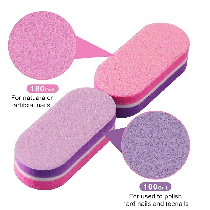 Mini Sponge Nail Buffer Blocks 100/50pcs | Manicure Pedicure Nail Buffer Block PRIMED
