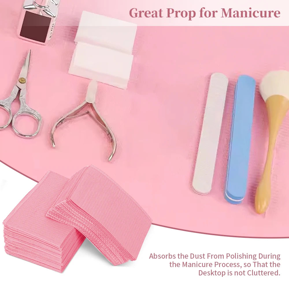 125pcs Disposable Nail Art Table Mats – Waterproof Manicure Pads