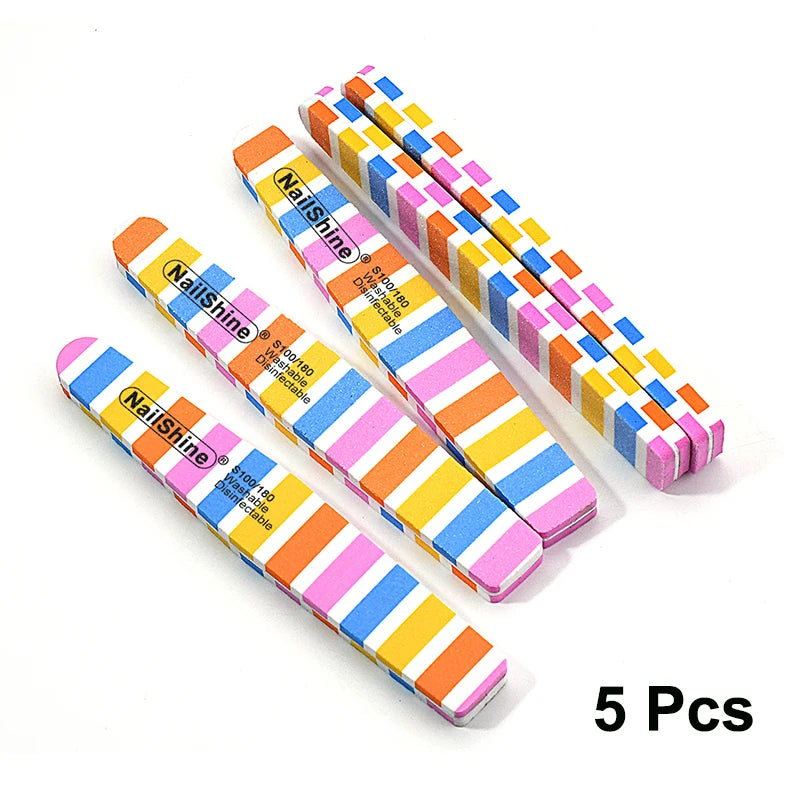 Sponge Nail Files 100/180 Grit – 5 or 10 Pack Dual-Sided