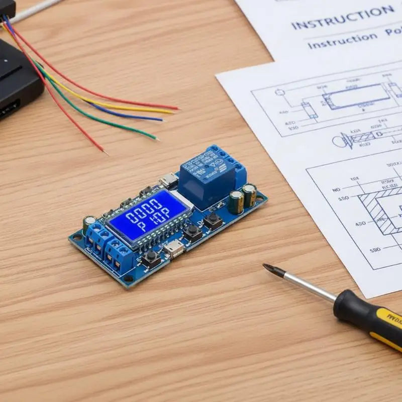 LCD Time Delay Relay Module 6-30V | 27-Mode Timer Switch