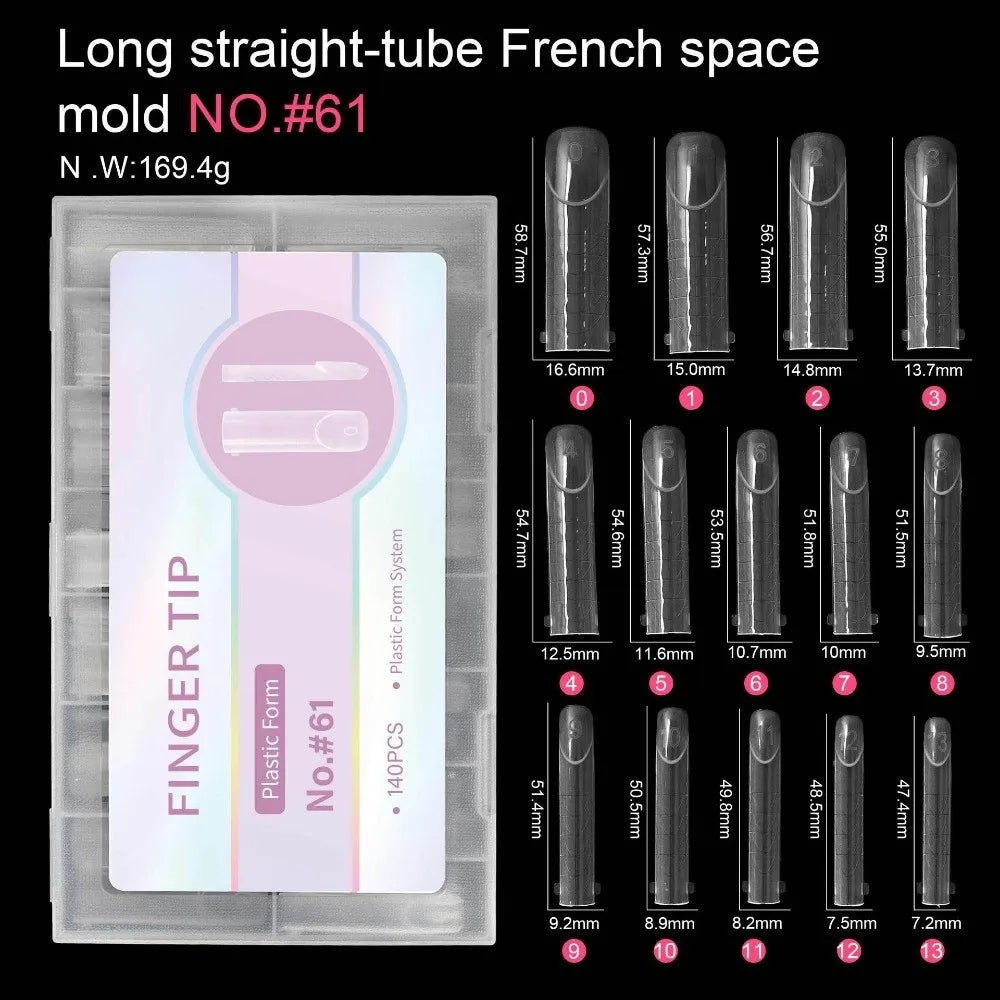 140Pcs Clear Nail Extension Forms – Reusable French Dual Nails