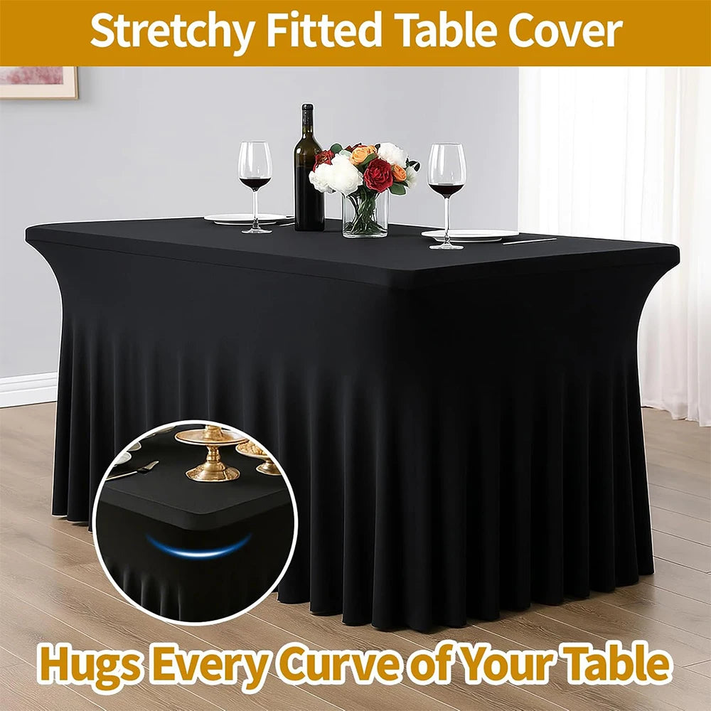 Spandex Rectangle Tablecloth – Waterproof & Washable Table Cover
