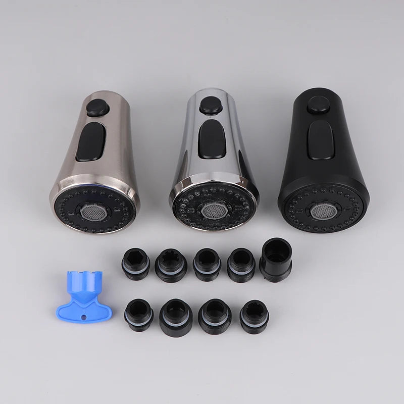 3-Function Kitchen Faucet Sprayer Head Replacement – 9 Nozzles Faucet Sprayer Head PRIMED