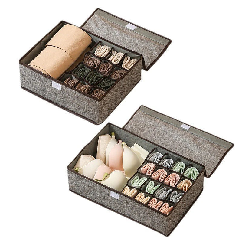 Underwear Sock & Tie Drawer Organizer with Lid | Non-Woven