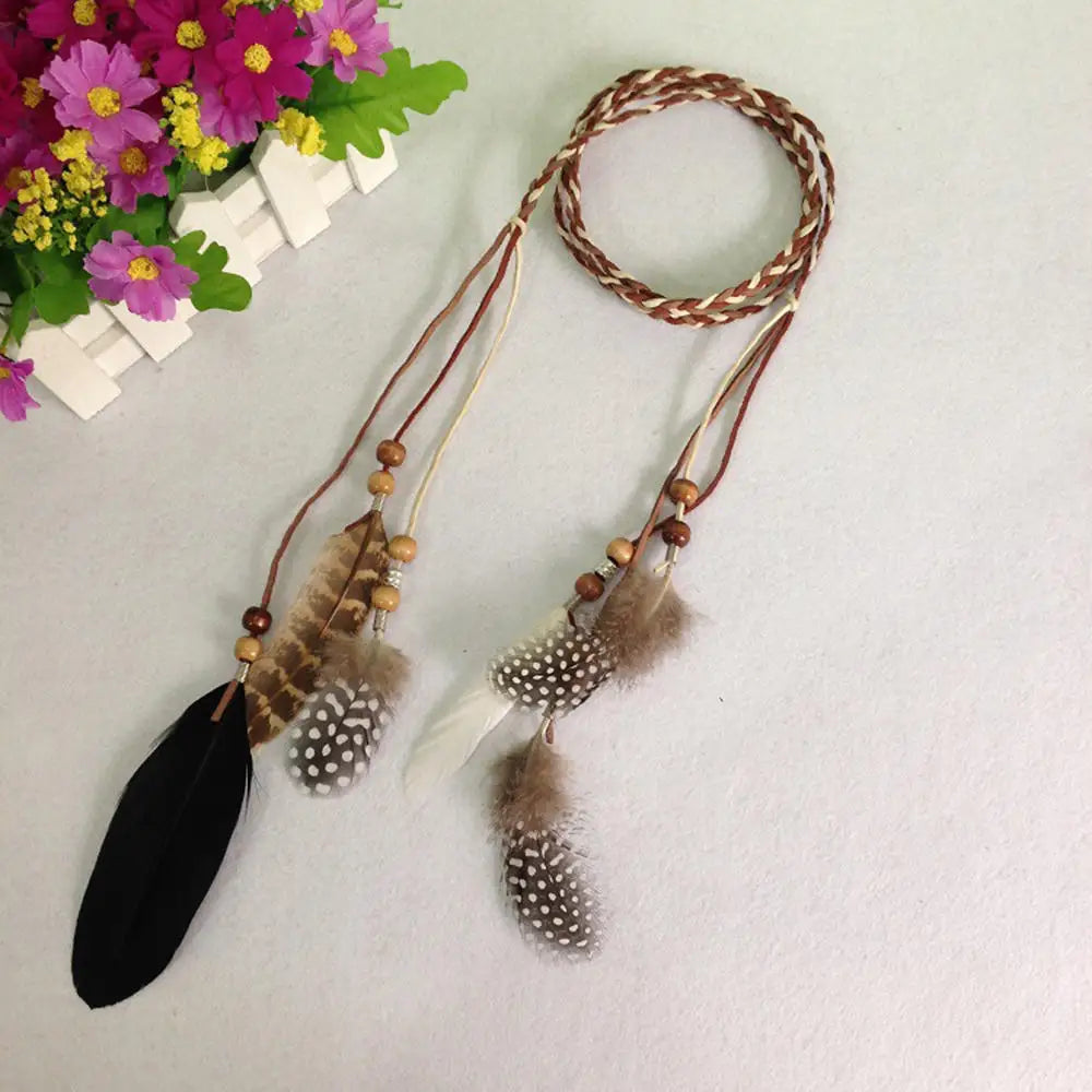 Rhinestone Chain Hair Clip – Tassel Feather Hairpin Accessory