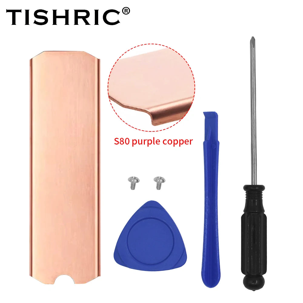 TISHRIC M.2 2280 SSD Heatsink – Copper & Graphene Thermal Pad SSD Heatsink PRIMED Purple Copper China Mainland