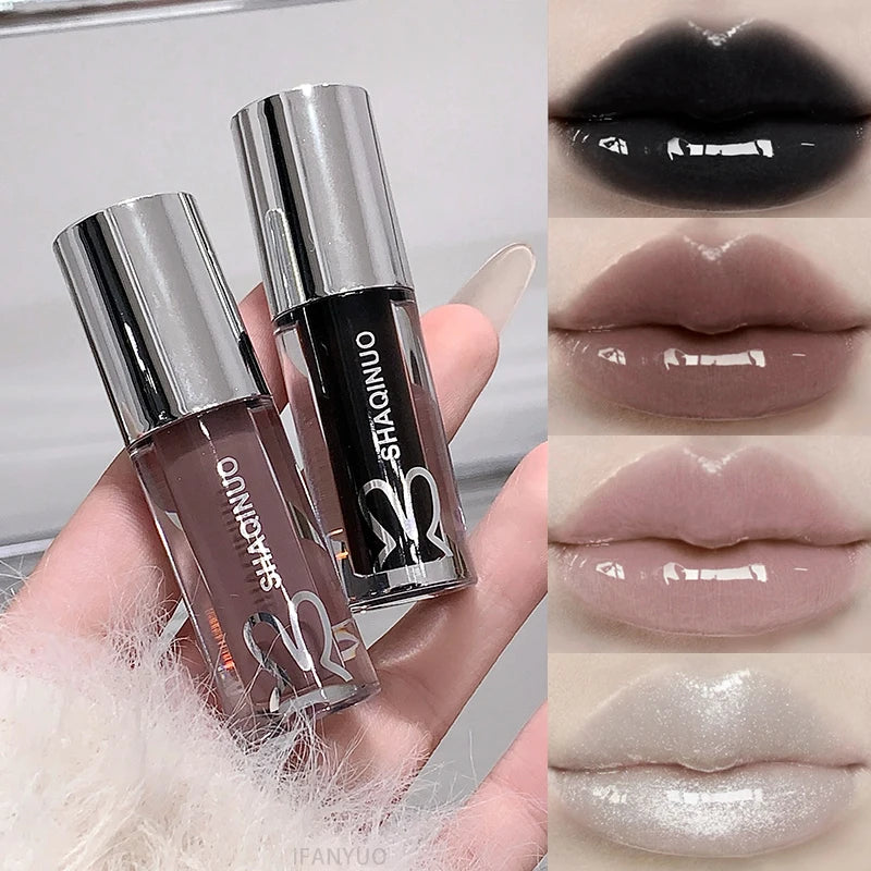 Nude Mirror Lip Gloss – Pearlescent Jelly Lip Oil, 5 Shades Lip Gloss PRIMED