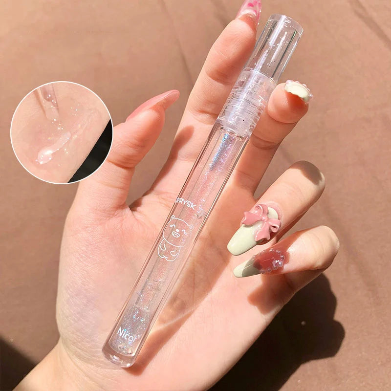 Blue Diamond Clear Lip Gloss – Pearly Glaze & Jelly Oil Balm Lip Gloss PRIMED 1pcs