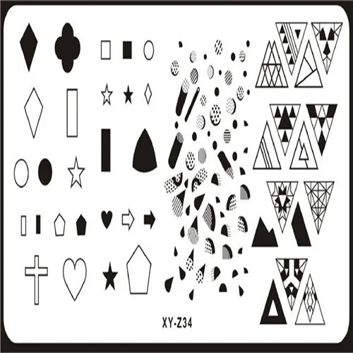 MAFANAILS Nail Art Stamping Plate – Multi-Design Stencil XY-Z Nail Stamping Plate PRIMED 34