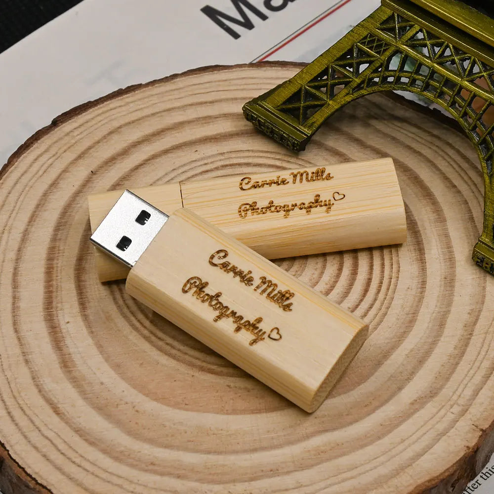 50-Pack Custom Logo Maple Wood USB Flash Drive 4GB–64GB Wood USB Flash Drive PRIMED