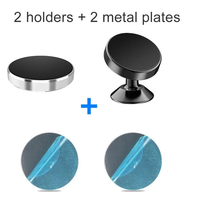 Universal Magnetic Car Phone Holder – Dashboard Mount Car Phone Holder PRIMED Black and Silver
